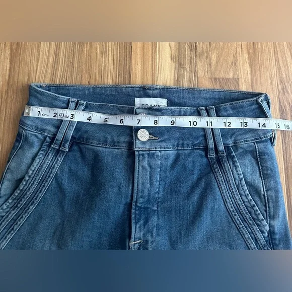 Frame Denim High Rise Women's Double Stitch Detail Flare Jeans-Merced-Size 29 - Picture 11 of 11